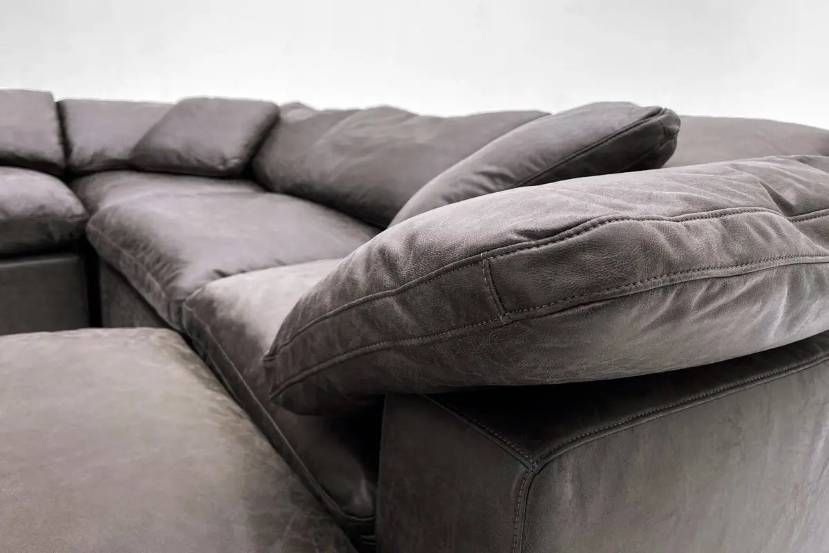 2 Cube Loveseat in Alpine Steel Vegan Leather-Soulfa Home