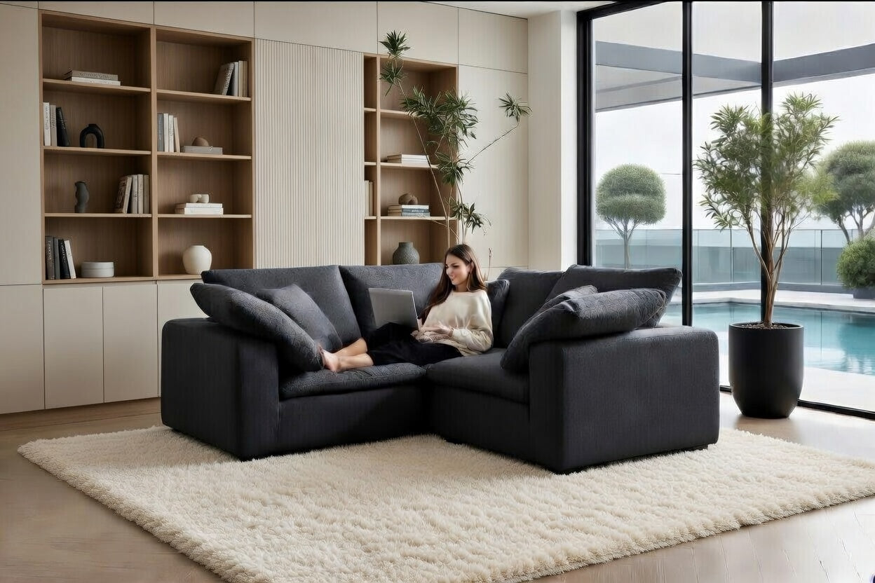 3-Cube Soulfa Cozy Sectional - Alpine Leather Modular Cubes Soulfa Home