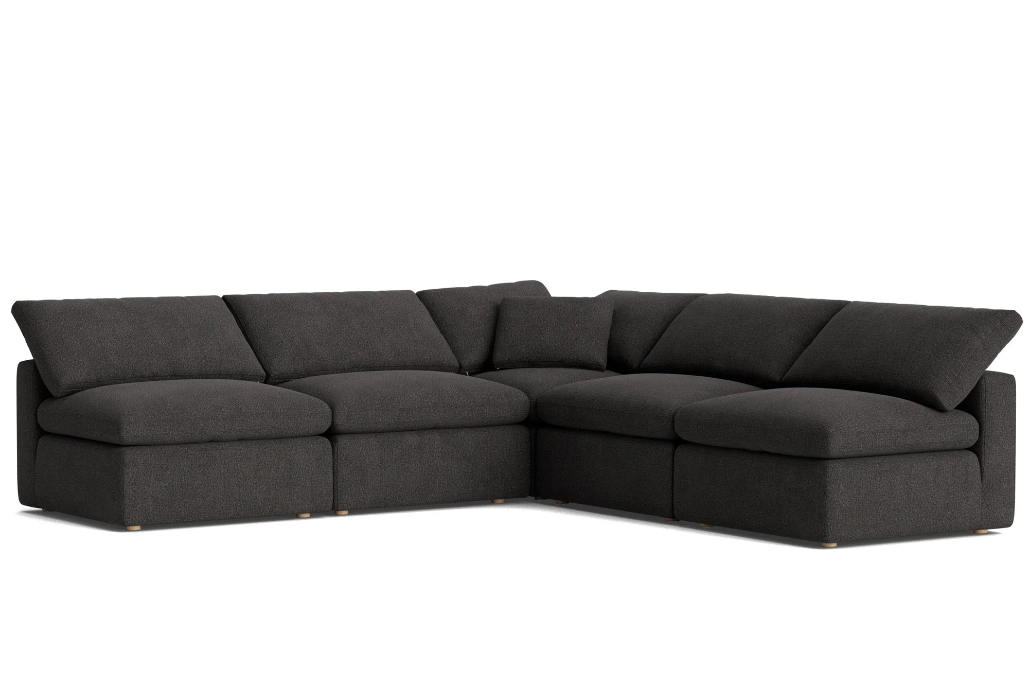 5-Cube Armless Sectional - Black Velvet Soulfa Home