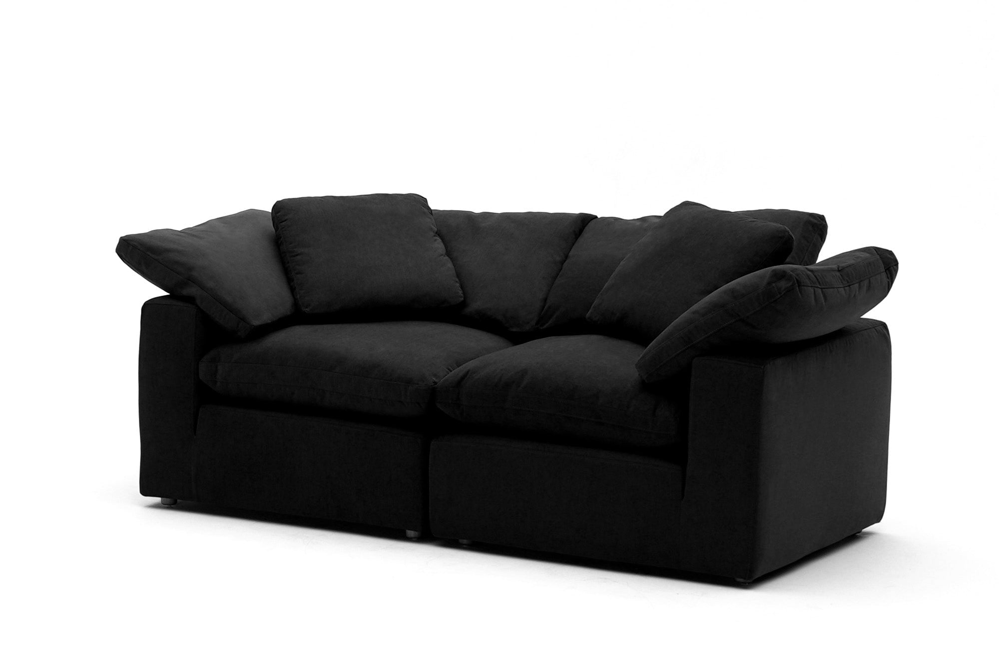 2-Cube Loveseat Modular Cubes Soulfa Home 38" Black Velvet NO