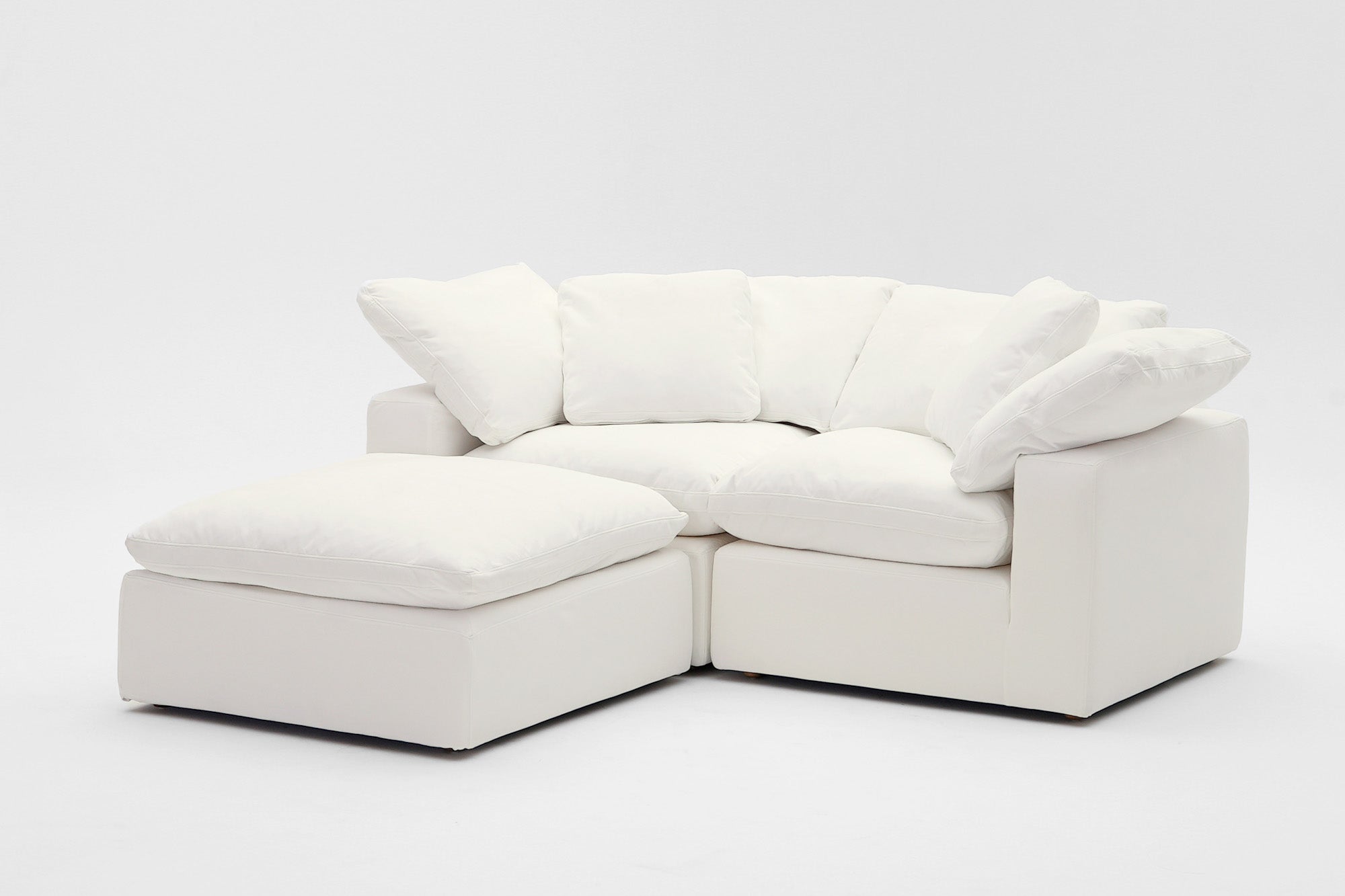 Soulfa 3-Cube Loveseat Chaise Cloud Couch, modular sectional sofa chaise, non-toxic, stain resistant, washable