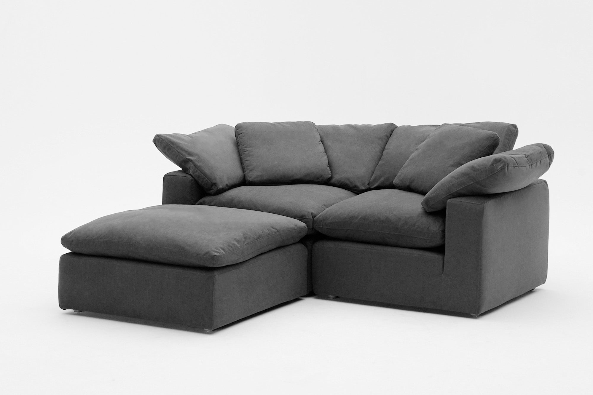 Soulfa 3-Cube Loveseat Chaise Cloud Couch, modular sectional sofa chaise, non-toxic, stain resistant, washable