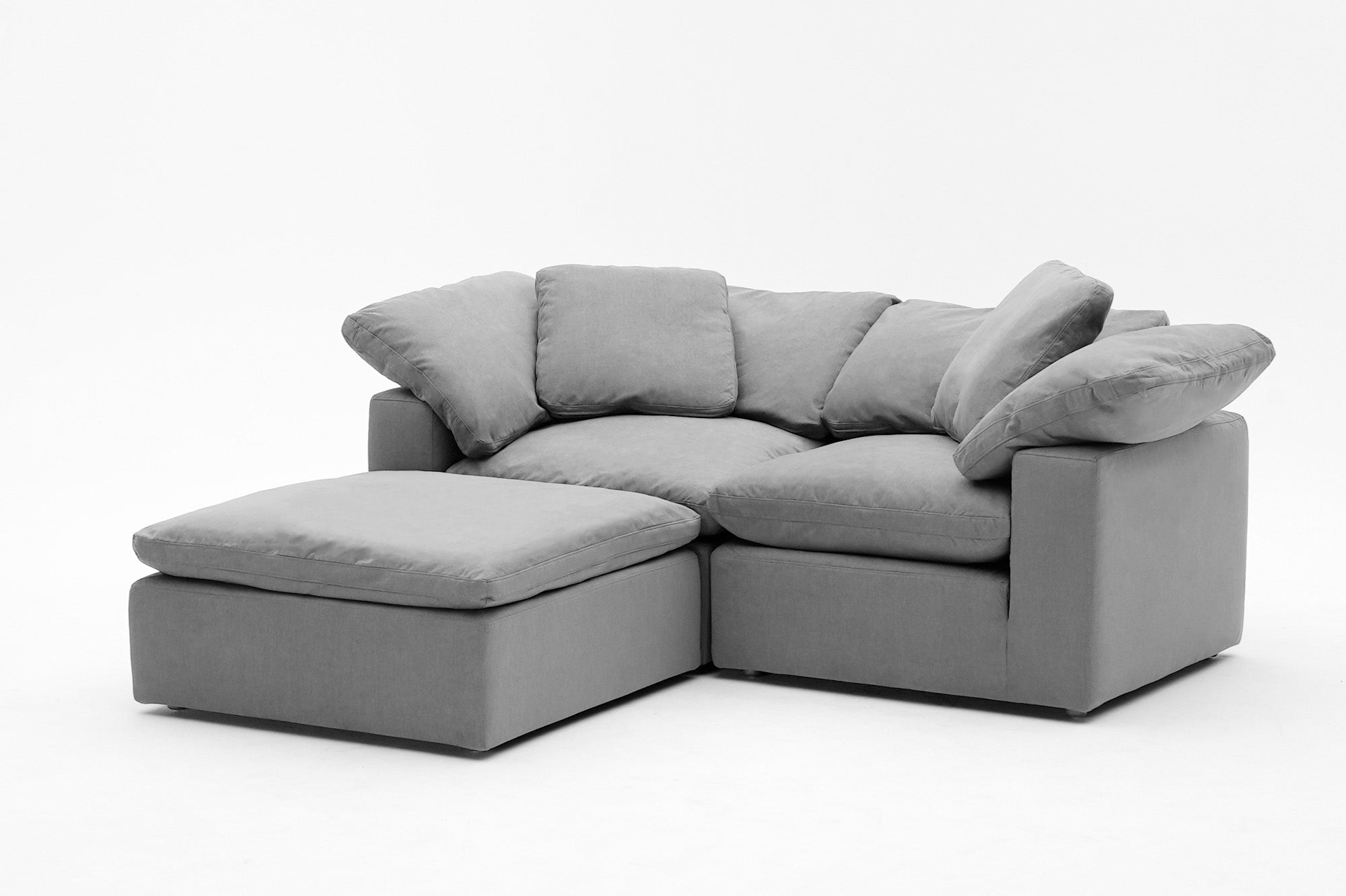 Soulfa 3-Cube Loveseat Chaise Cloud Couch, modular sectional sofa chaise, non-toxic, stain resistant, washable