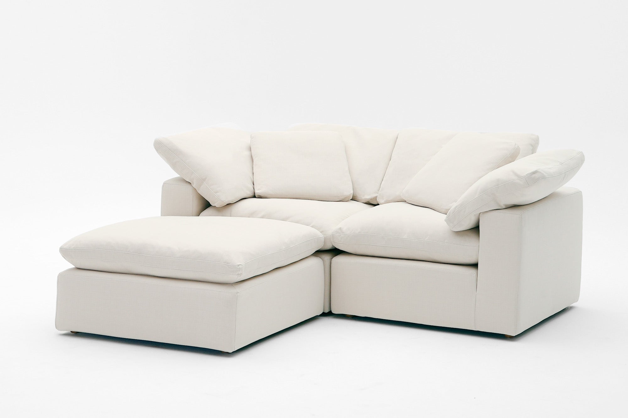 Soulfa 3-Cube Loveseat Chaise Cloud Couch, modular sectional sofa chaise, non-toxic, stain resistant, washable