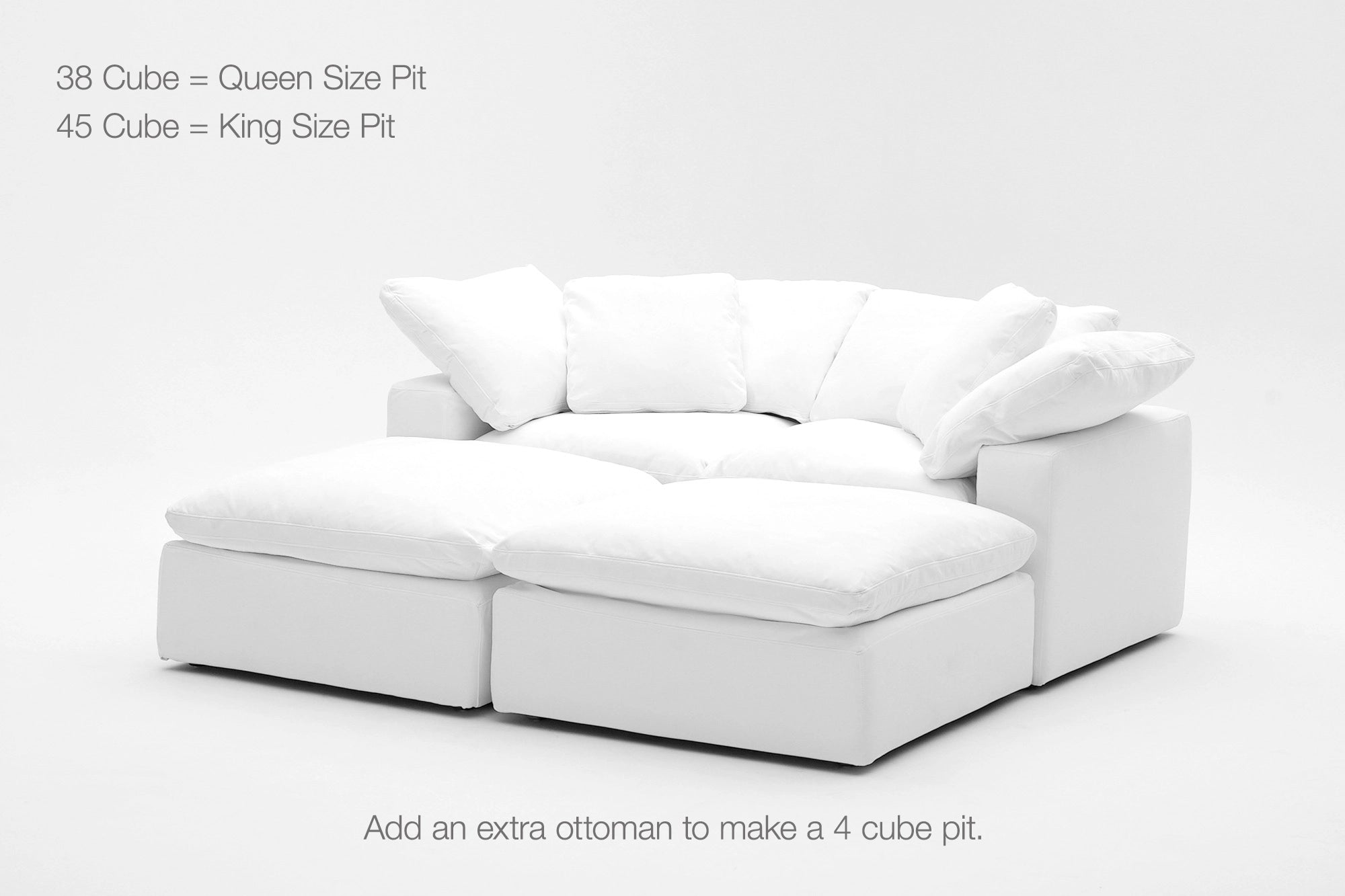 Soulfa 4-Cube Loveseat Chaise Bed Cloud Couch, modular sectional sofa chaise, non-toxic, stain resistant, washable