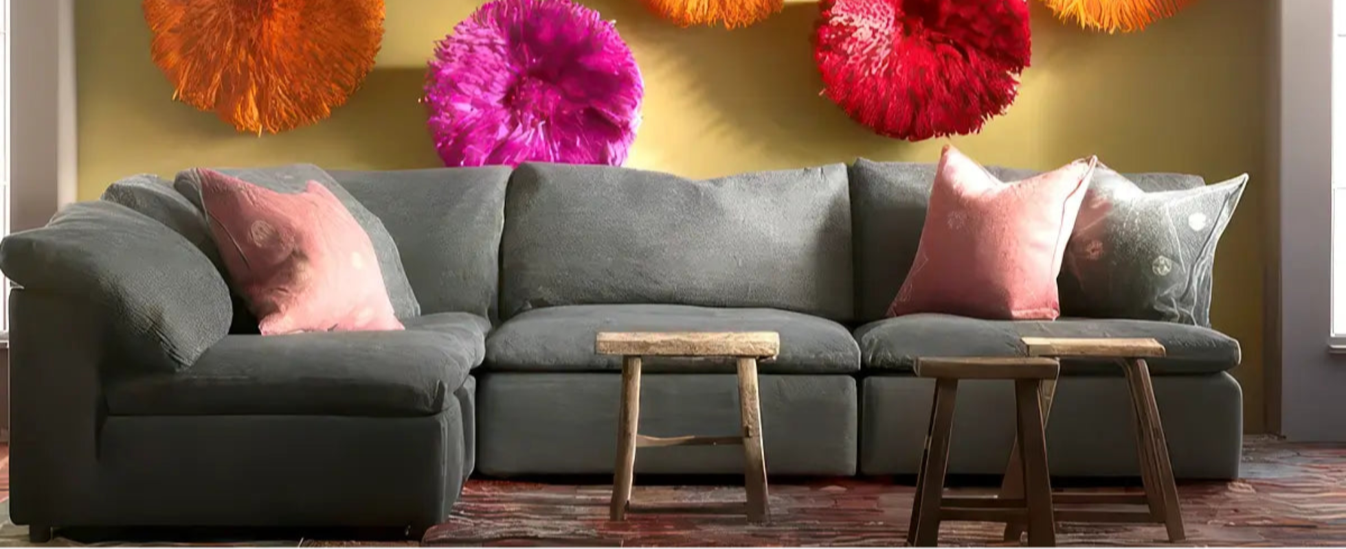 Soulfa 4-Cube Cloud Couch in fog grey, modular, non-toxic, stain resistant, washable, sectional armless end sofa
