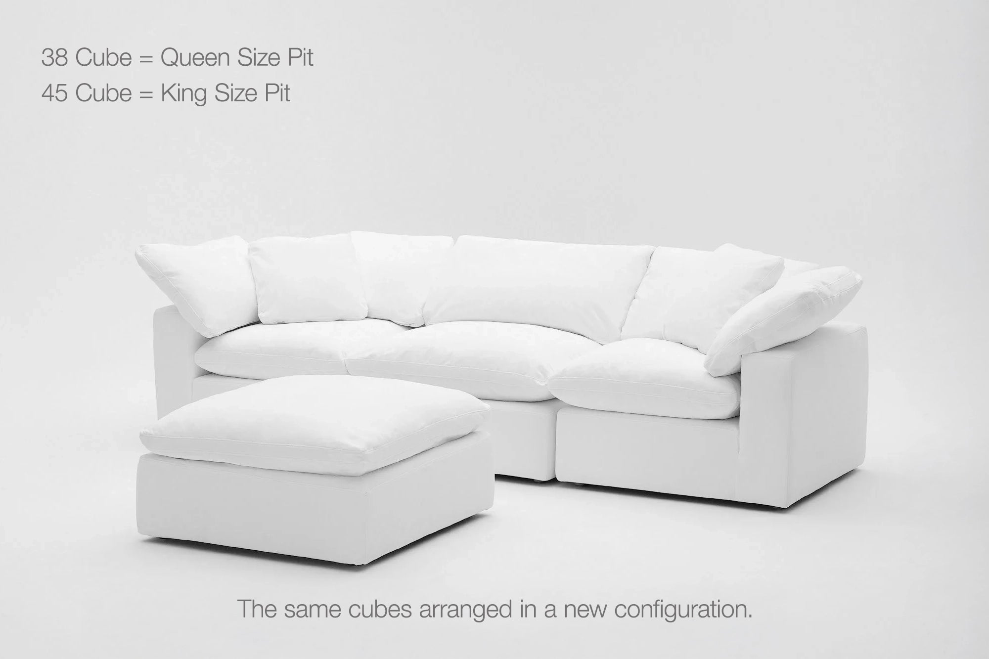Soulfa 4-Cube Cloud Couch in white, modular sectional sofa chaise, non-toxic, stain resistant, washable