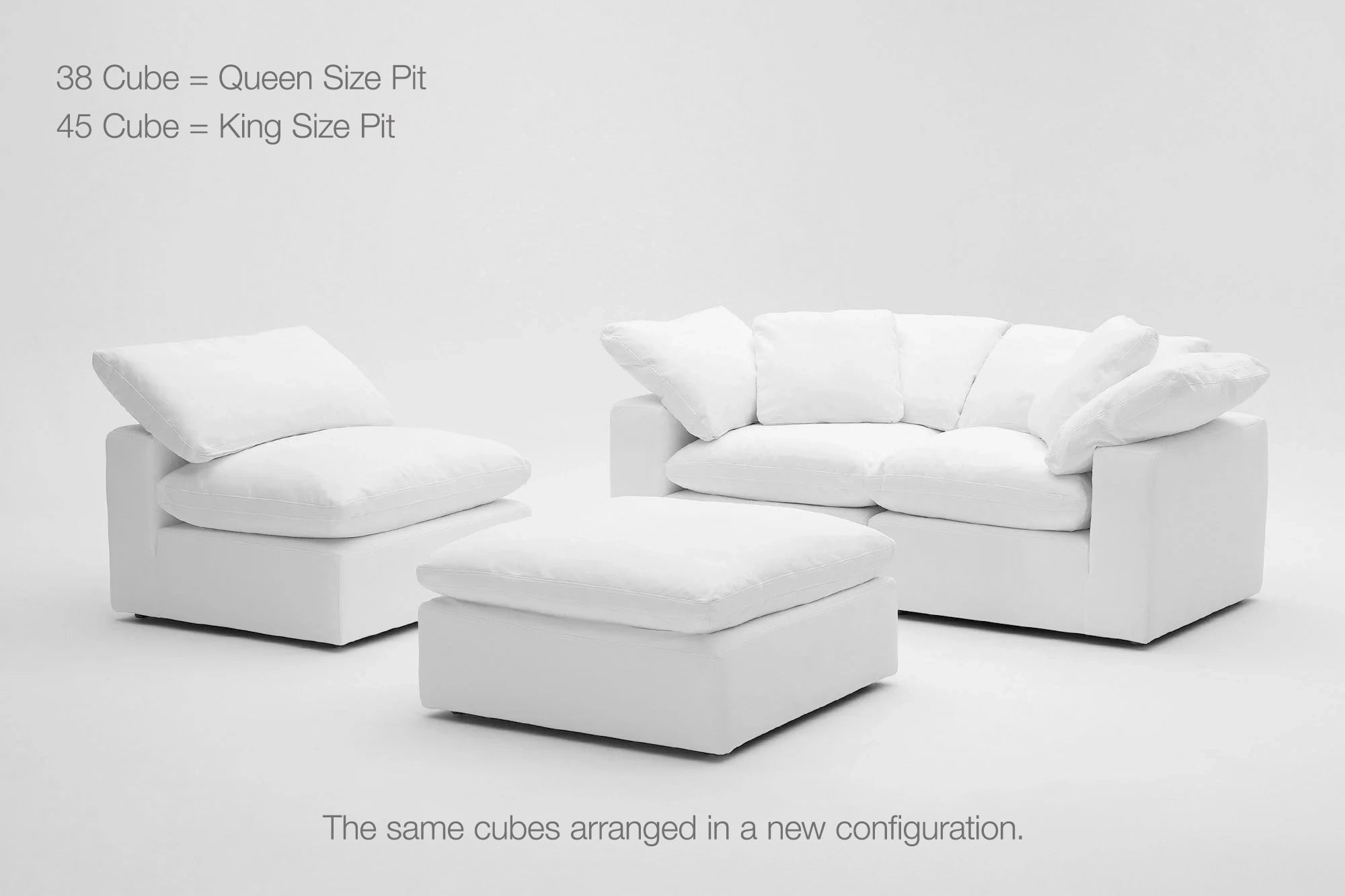 Soulfa 4-Cube Cloud Couch in white, modular sectional sofa chaise, non-toxic, stain resistant, washable