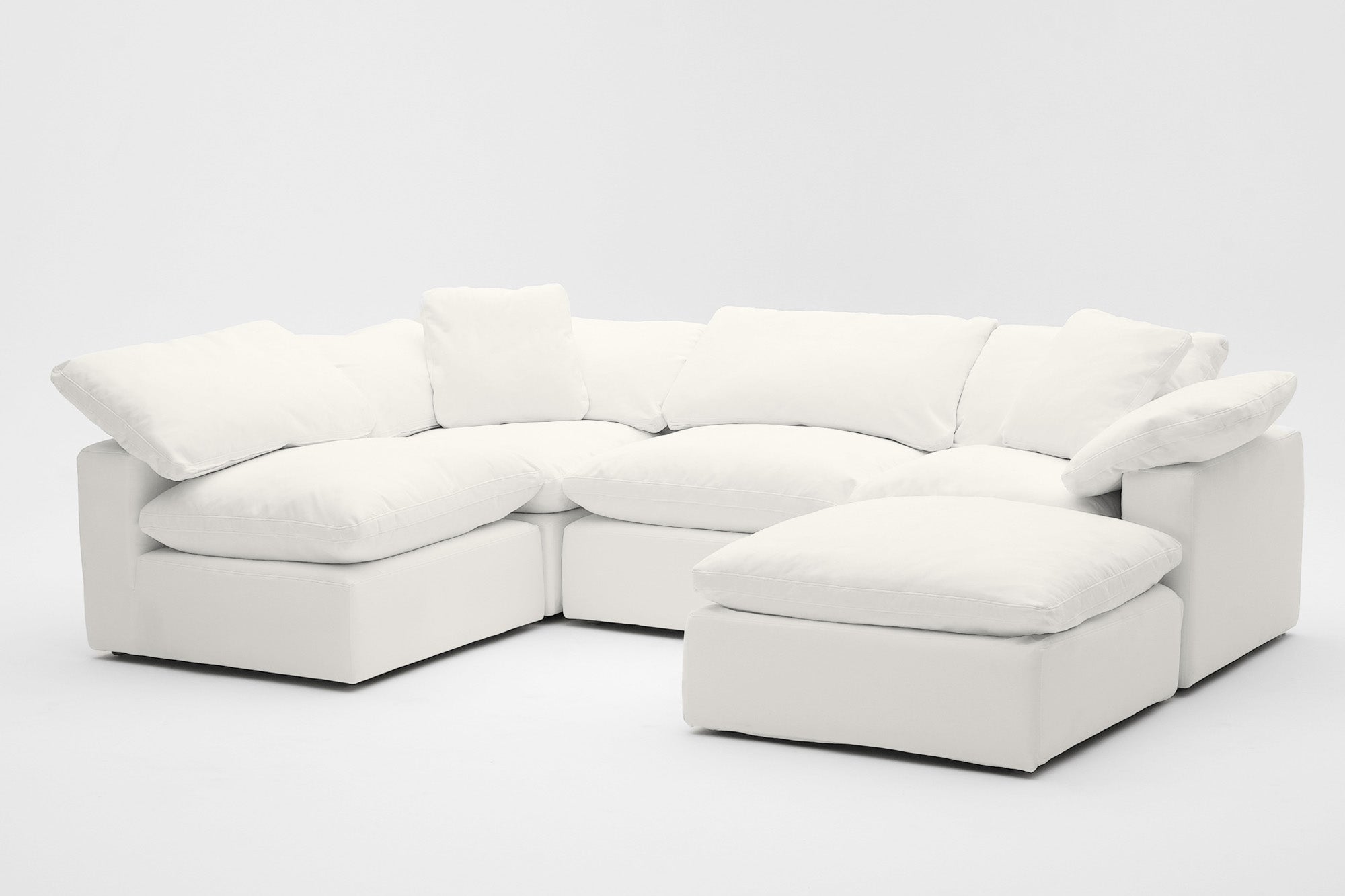 Soulfa 5-Cube Cloud Couch in velvet, modular, non-toxic, stain resistant, washable, sectional sofa converts to movie pit