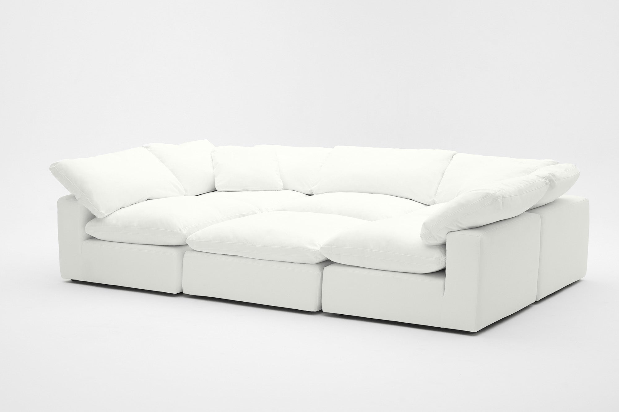 Soulfa 6-Cube Movie Pit or Sectional Cloud Couch in champagne velvet modular, non-toxic, stain resistant, washable