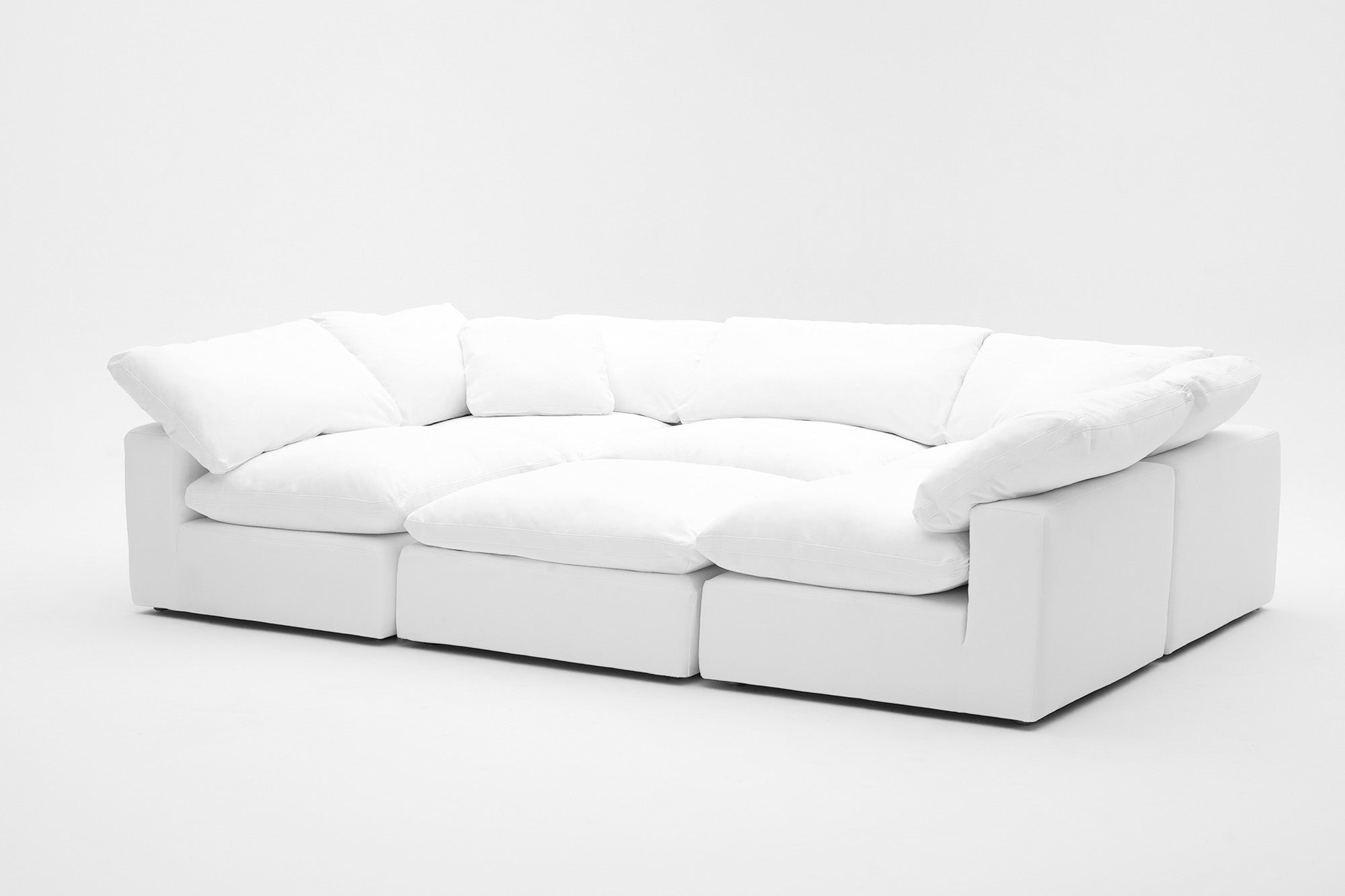 Soulfa 6-Cube Movie Pit or Sectional Cloud Couch in white, modular, non-toxic, stain resistant, washable