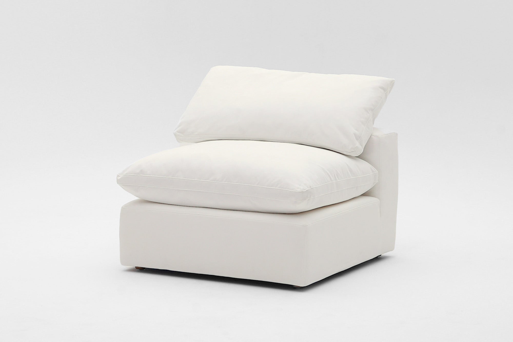 Soulfa Armless Cube Cloud Couch, champagne velvet, modular sectional sofa chaise, non-toxic, stain resistant, washable