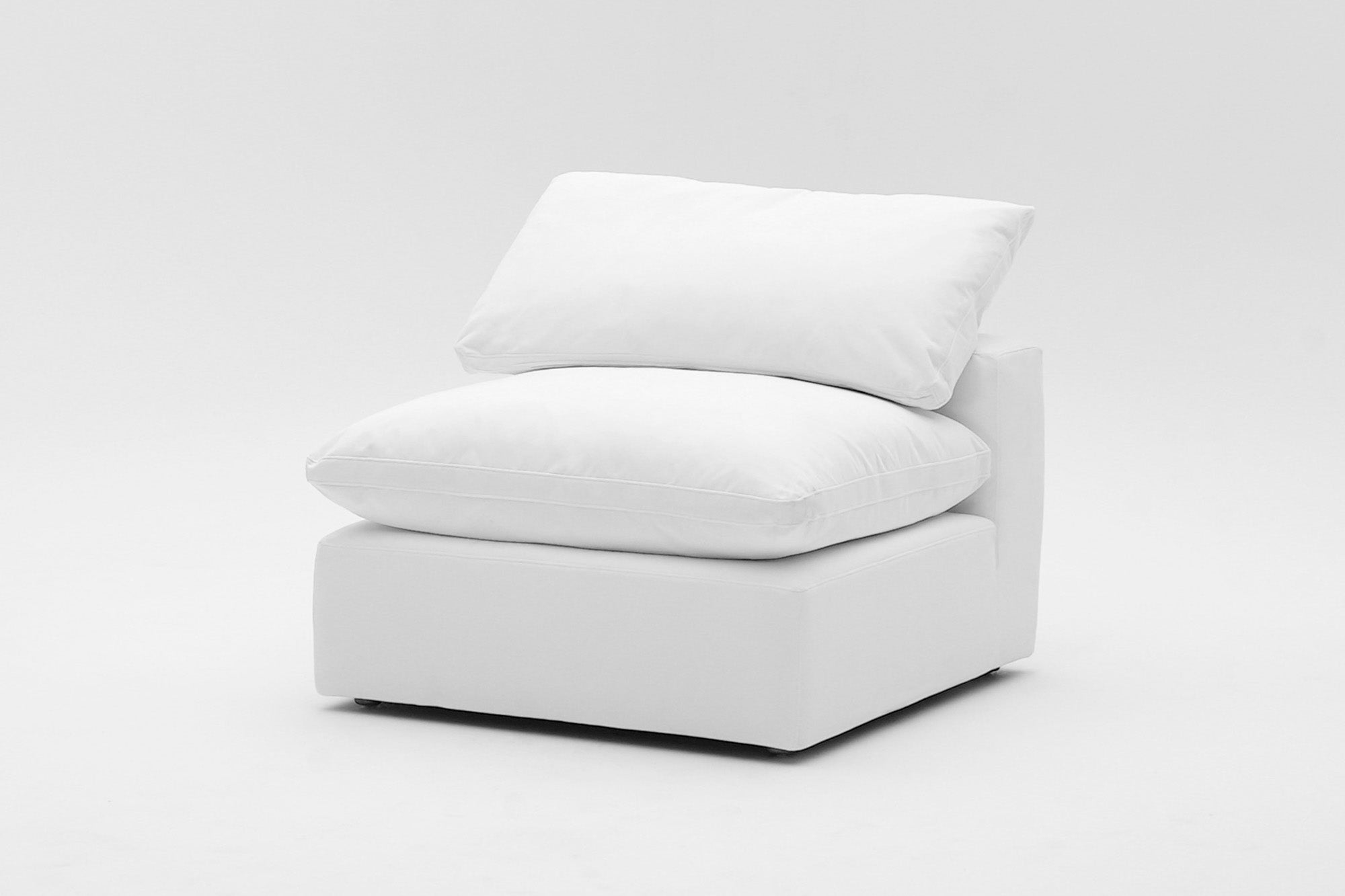 Soulfa Armless Cube Cloud Couch, white, modular sectional sofa chaise, non-toxic, stain resistant, washable