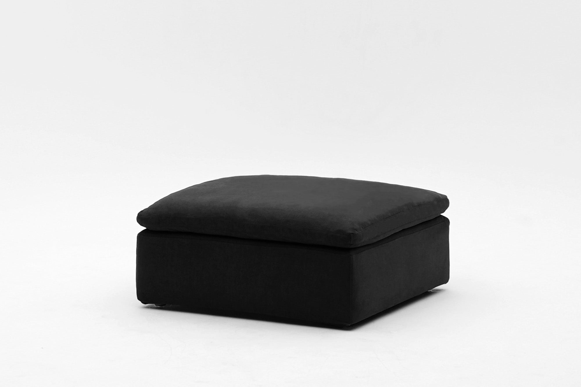Soulfa Corner Cube Cloud Couch, black velvet, modular sectional sofa chaise, non-toxic, stain resistant, washable