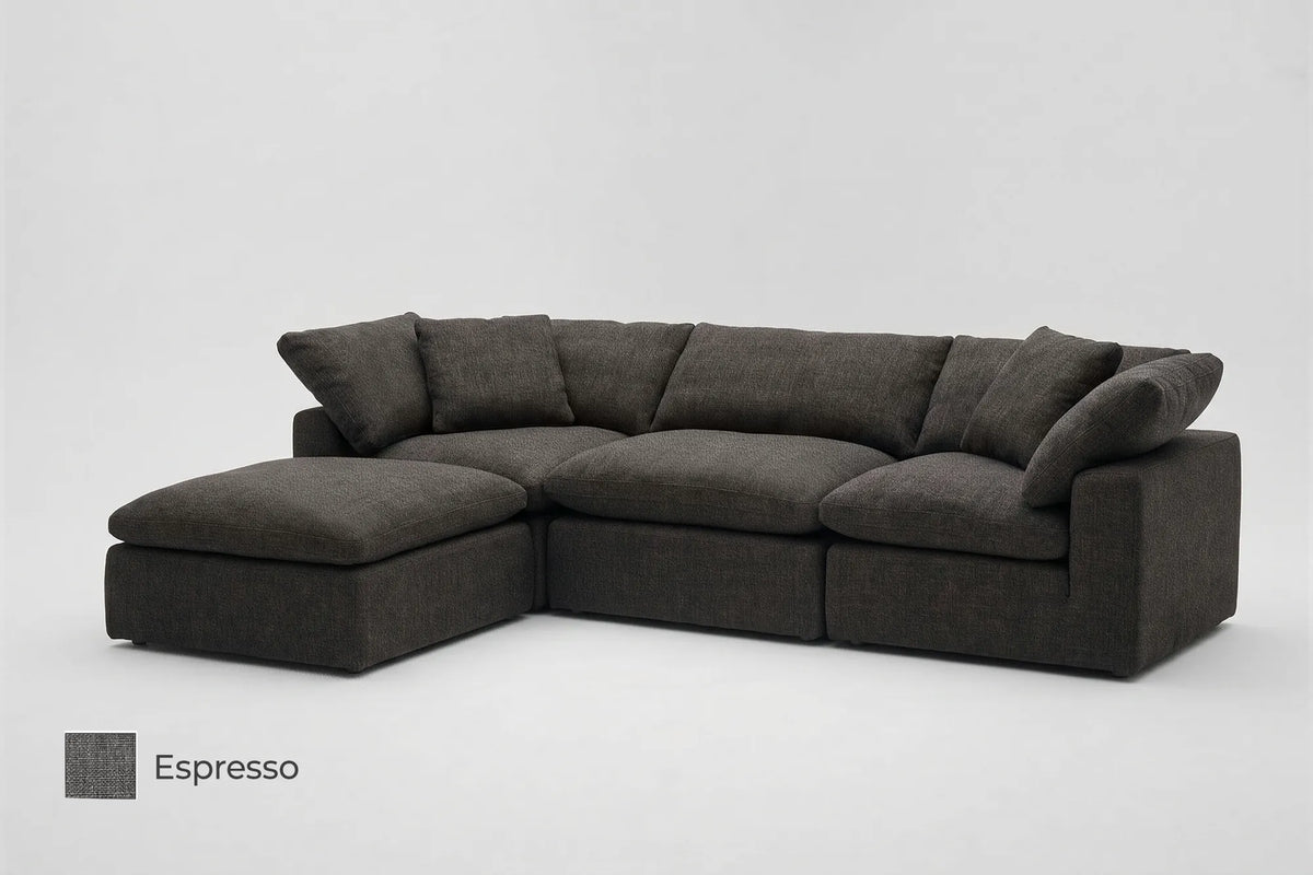 4-Cube Modular Chaise Sectional Modular Cubes Soulfa Home 38" <b>NEW</b> Espresso NO