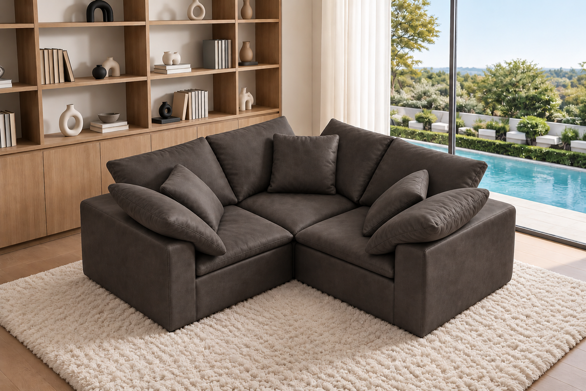 3-Cube Soulfa Cozy Sectional - Alpine Leather Modular Cubes Soulfa Home