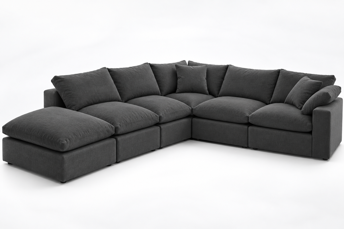 6-Cube Large Sectional or Movie Pit Soulfa Home 38" Charcoal NO