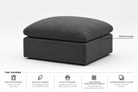 Ottoman Covers Modular Cubes Soulfa Home 38" Ottoman Entire Cover Charcoal