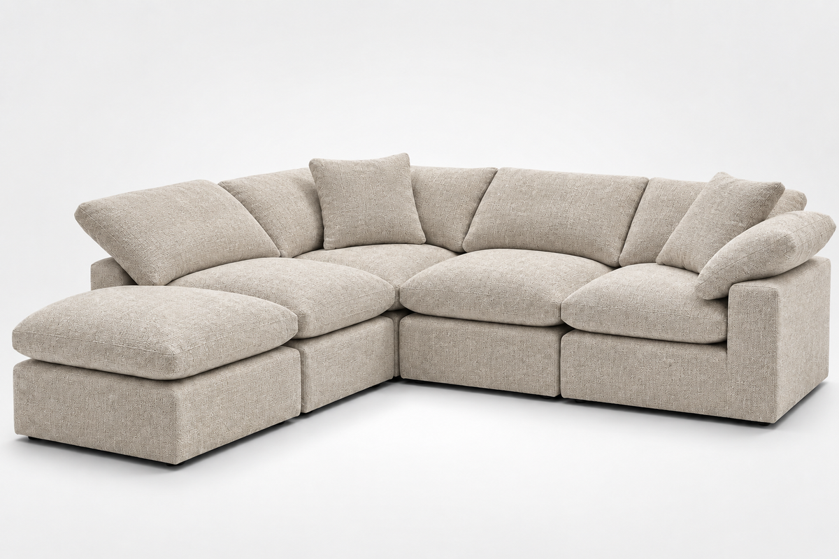 MOST POPULAR - 5-Cube Modular L-Sectional Sofa Soulfa Home 38" Tulum NO