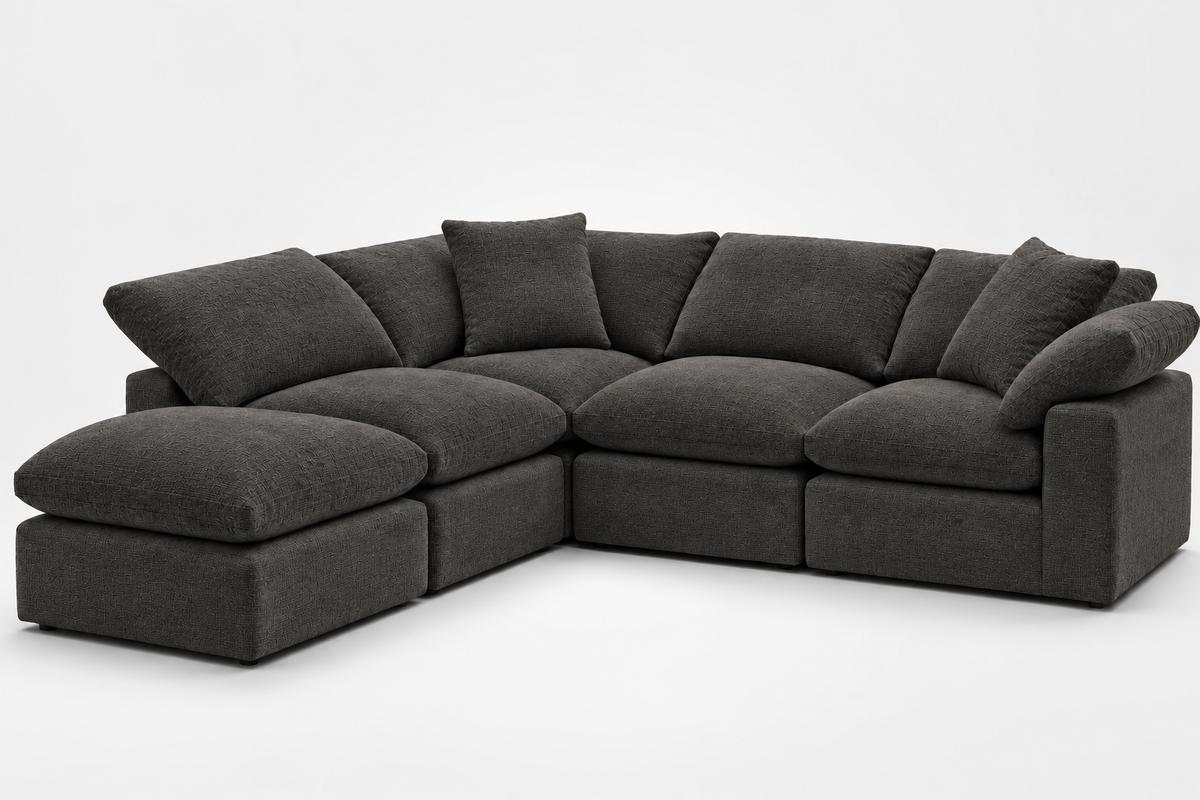 MOST POPULAR - 5-Cube Modular L-Sectional Sofa Soulfa Home 38" <b>NEW</b> Espresso NO