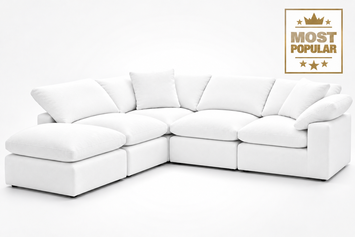 MOST POPULAR - 5-Cube Modular L-Sectional Sofa Soulfa Home 38" White YES