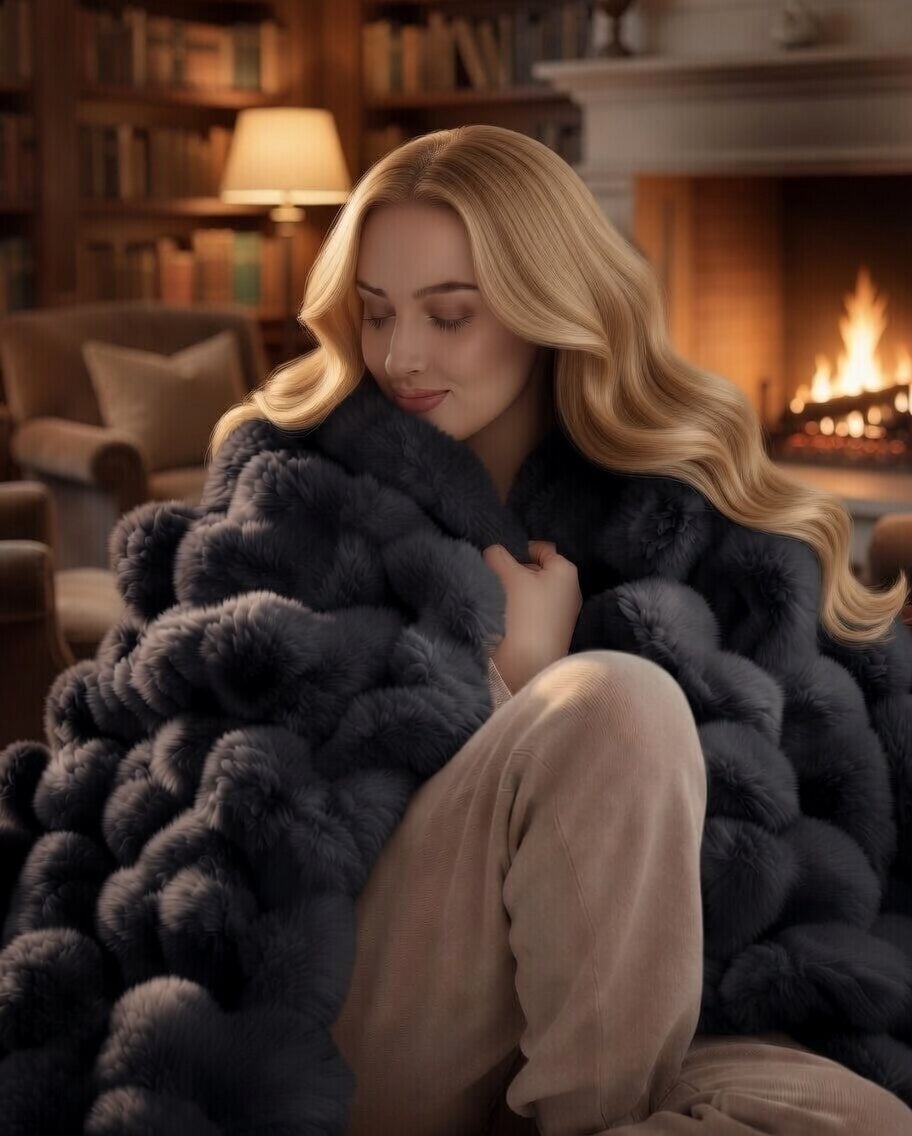 Snug Throw Blanket - Washable "Mink" Soulfa Home Espresso