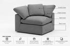 Corner Covers Modular Cubes Soulfa Home 38" Corner Accent Cover Fog Grey