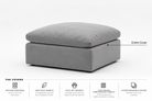 Ottoman Covers Modular Cubes Soulfa Home 38" Ottoman Entire Cover Fog Grey