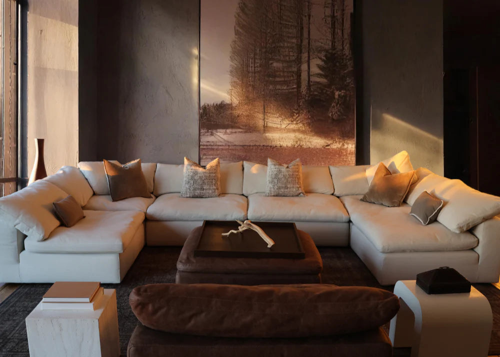 U-Shape Sectional - Natural Linen