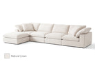 5-Cube Ottoman Chaise Sectional Soulfa Home 38" Natural Linen NO