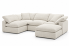 5-Cube Modular U-Sofa Armless & Ottoman Chaise Soulfa Home 38" White Sand NO