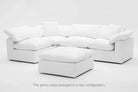 Soulfa 5-Cube Cloud Couch in white, modular, non-toxic, stain resistant, washable, sectional sofa converts to movie pit