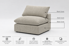 Armless Covers Modular Cubes Soulfa Home 38" Armless Back Cover <b>NEW</b> Tulum