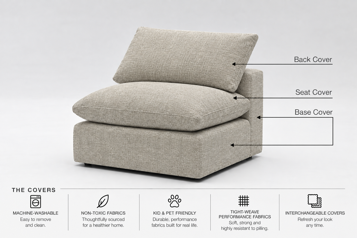 Armless Covers Modular Cubes Soulfa Home 38" Armless Back Cover <b>NEW</b> Tulum