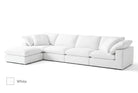 5-Cube Ottoman Chaise Sectional Soulfa Home 45" White NO