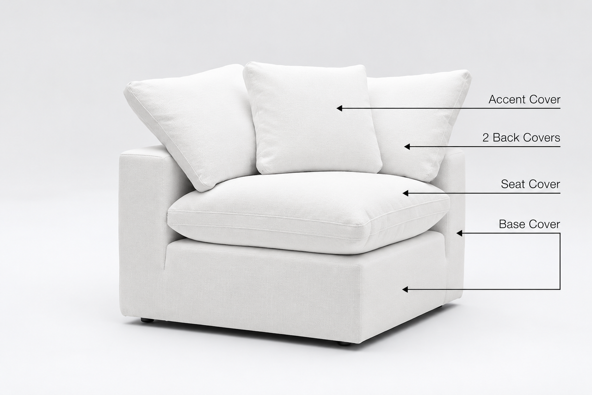 Corner Covers Modular Cubes Soulfa Home 38" Corner Accent Cover White