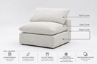 Armless Covers Modular Cubes Soulfa Home 38" Armless Back Cover <b>NEW</b> White Haven
