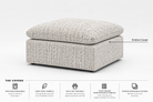 Ottoman Covers Modular Cubes Soulfa Home 38" Ottoman Entire Cover <b>NEW</b> White Haven