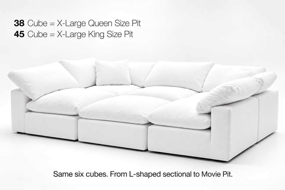6-Cube Large Sectional or Movie Pit Soulfa Home
