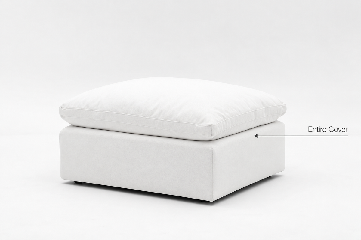 Ottoman Covers Modular Cubes Soulfa Home 38" Ottoman Entire Cover White