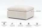 Ottoman Covers Modular Cubes Soulfa Home 38" Ottoman Entire Cover <b>NEW</b> White Sand