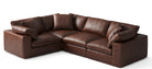 4-Cube Soulfa Corner Sectional - Chestnut Leather Soulfa Home 45" Roasted Chestnut NO