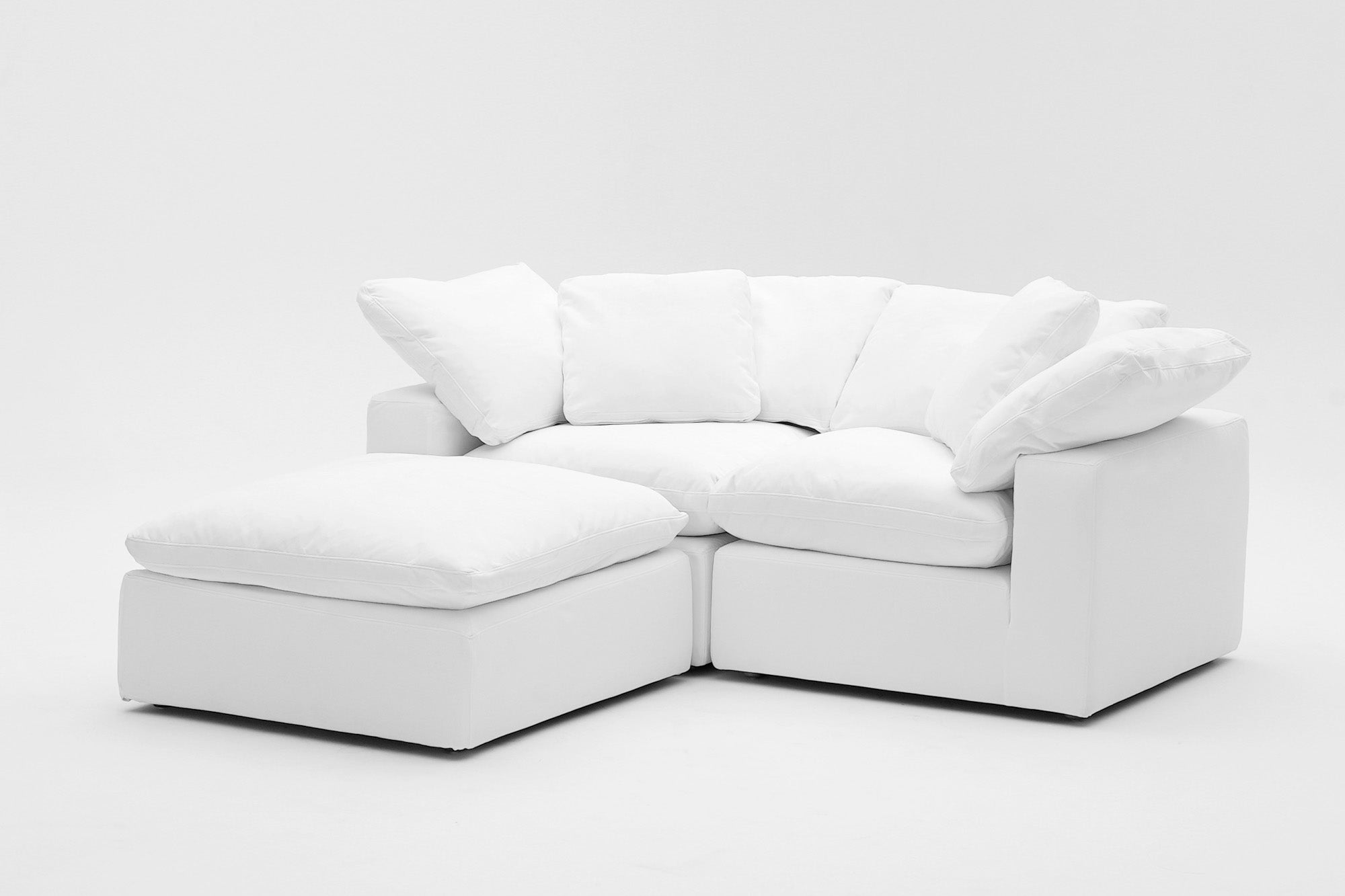 Soulfa 3-Cube Loveseat Chaise Cloud Couch, modular sectional sofa chaise, non-toxic, stain resistant, washable