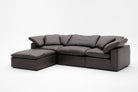 Soulfa 4-Cube Cloud Couch in grey leather, modular sectional sofa chaise, non-toxic, stain resistant, washable
