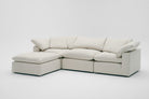 Soulfa 4-Cube Cloud Couch in natural linen, modular sectional sofa chaise, non-toxic, stain resistant, washable
