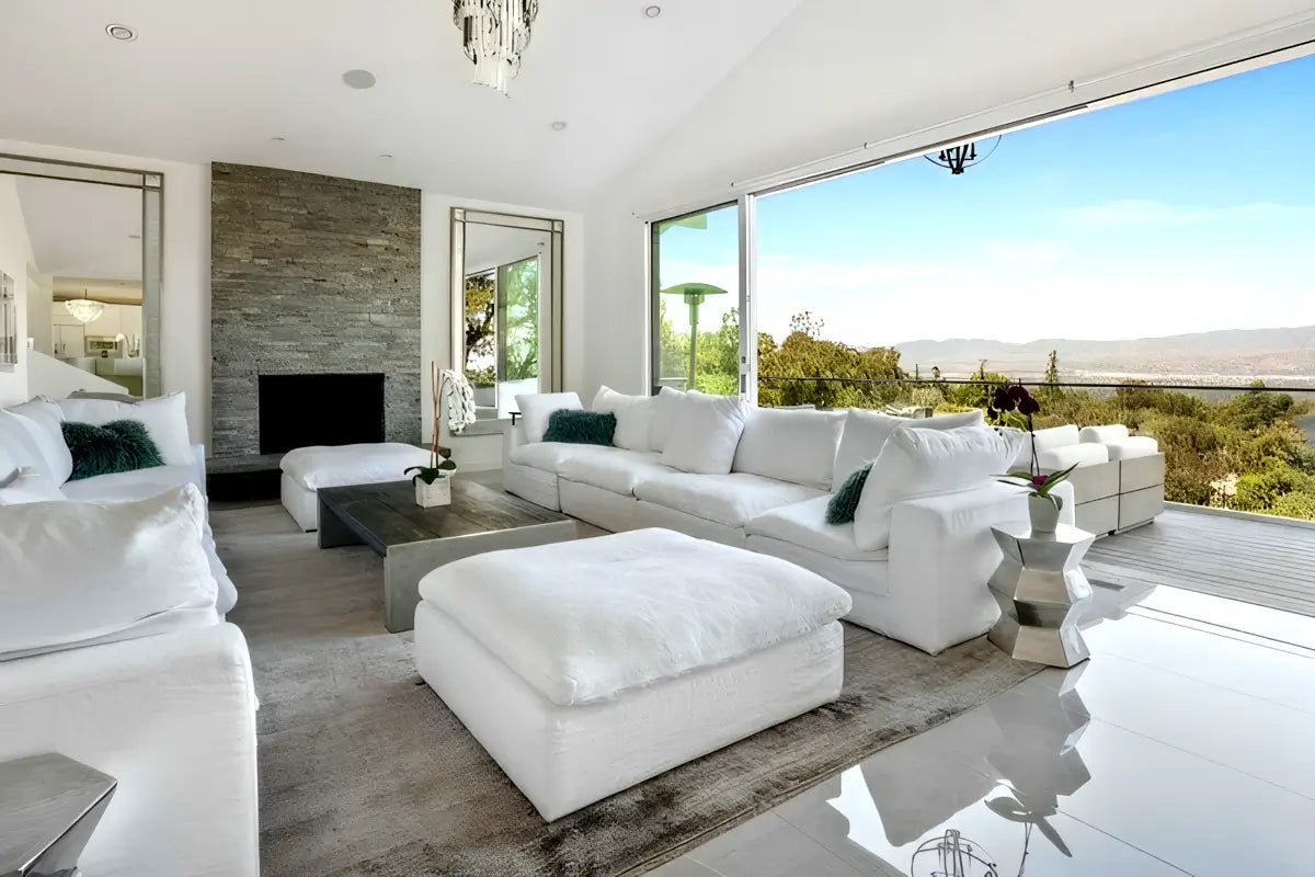 Soulfa 5-Cube Cloud Couch in white, modular, non-toxic, stain resistant, washable, two sofa sets facing each other