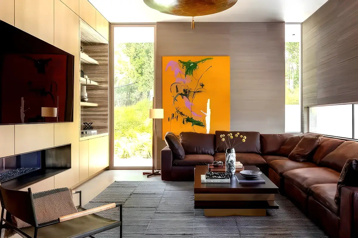Soulfa 6-Cube Cloud Couch in chestnut leather modular, non-toxic, stain resistant, washable, sectional sofa