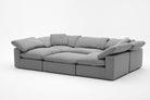 Soulfa 6-Cube Movie Pit or Sectional Cloud Couch in fog grey, modular, non-toxic, stain resistant, washable
