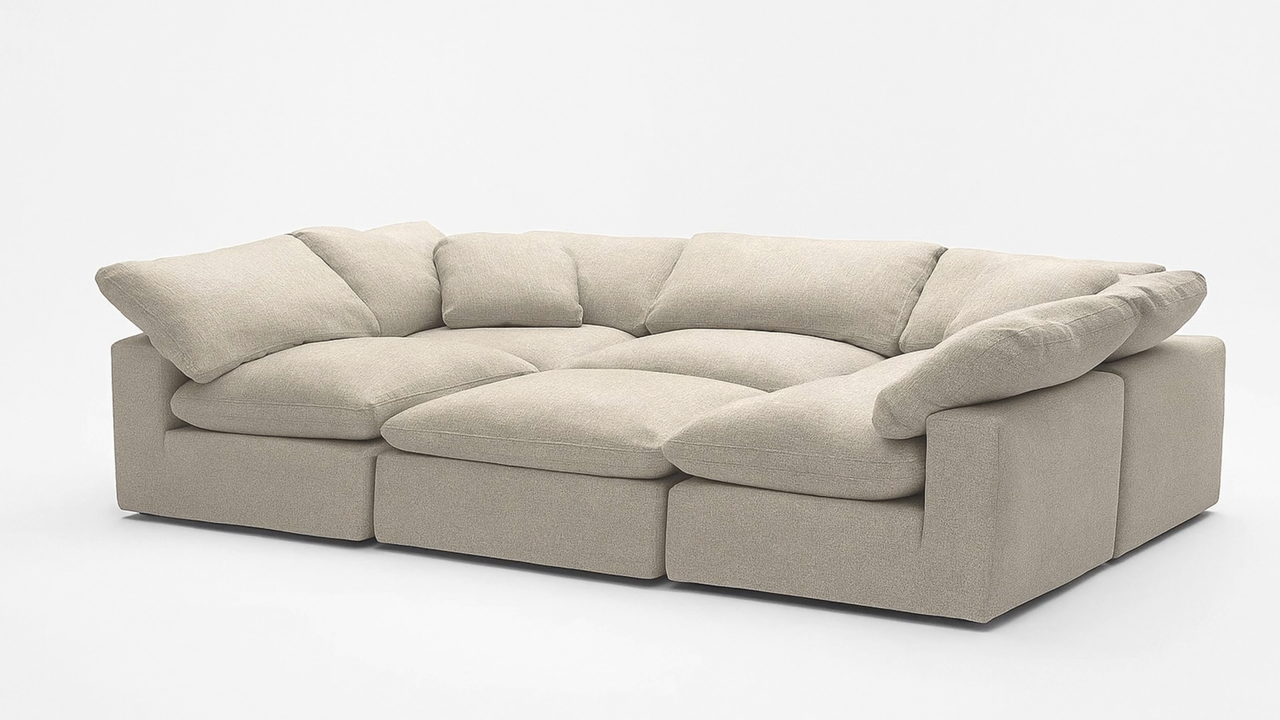 Soulfa 6-Cube Movie Pit or Sectional Cloud Couch in tulum linen, modular, non-toxic, stain resistant, washable
