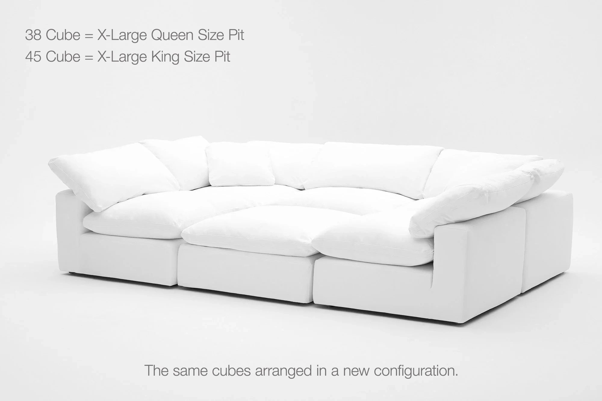 Soulfa 6-Cube Movie Pit or Sectional Cloud Couch in white, modular, non-toxic, stain resistant, washable
